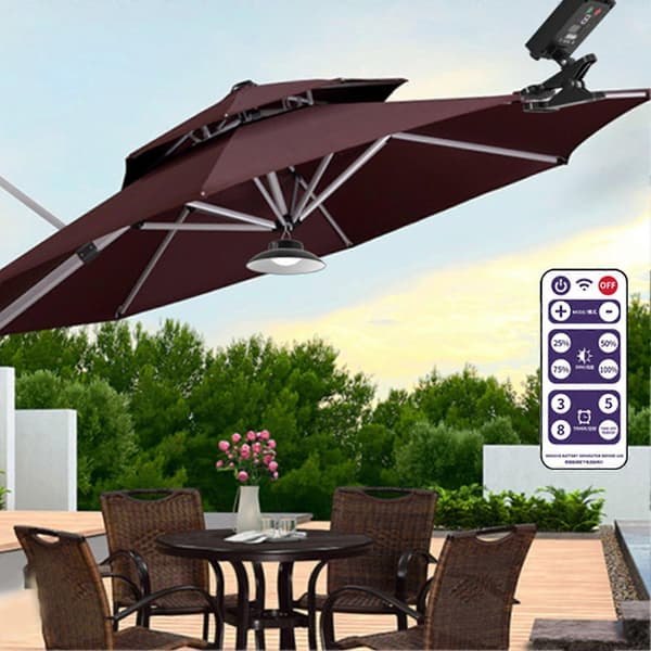 2025 Seneste Model Solcelle Parasol Lys Timing Fjernbetjening LED Solcelle