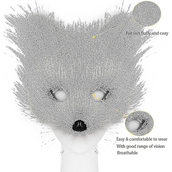 2024 Faux Pälsräv Svans Katt Var Cosplay Kostym Set Plysch Mask Fluffy Tasshandskar Halloween Jul