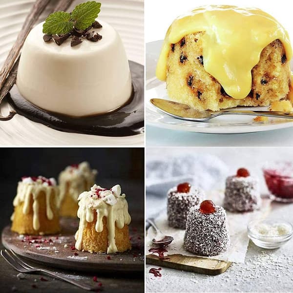 6 st Aluminium Dariol-formar Bakkopp Dariole Pudding Dessert Creme-formar Rund Non-stick Äggpaj Form Bakform Kopp