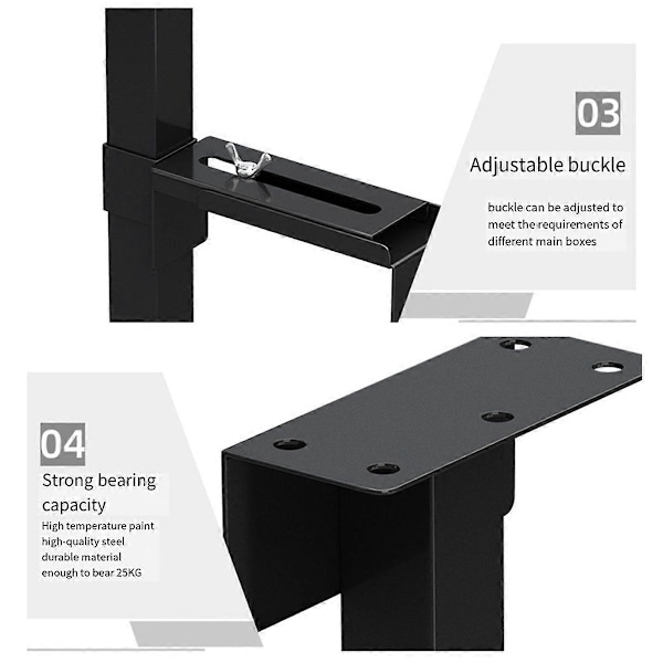 Universell PC-kabinett Holder Justerbar Vertsboksstativ Allsidig Under Skrivebord eller Veggmontering, CPU Stan