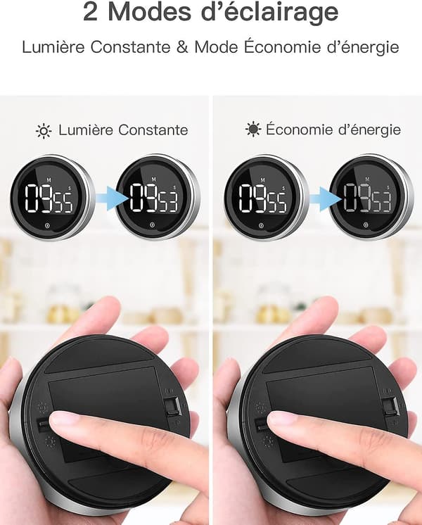 Køkken Timer Digital Timer med Stopurfunktion og Nedtælling Aluminium Legering Hus 2 Display Skærmtilstande 3 Justerbare Lydstyrkeniveauer