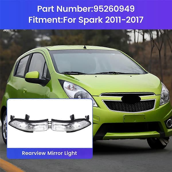 Bil Bakspejl Lys Blinklys 95260949 til Chevrolet Spark 2011-2017