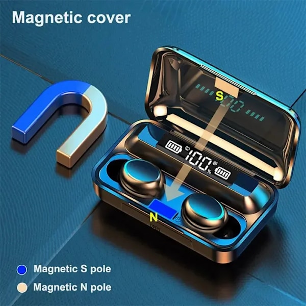 Nya Uppgraderade TWS Bluetooth Trådlösa Hörlurar Hi-fi Stereo In-ear Sport Vattentäta Headset med Mic