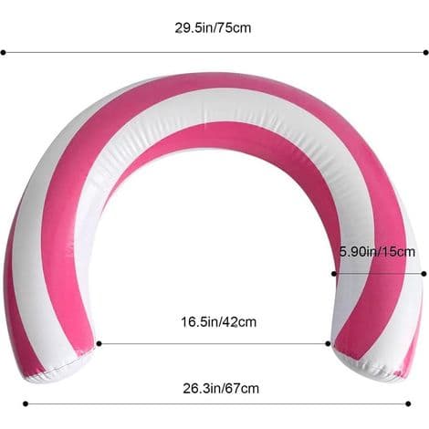Pink oppustelig bue pool flyder. Holdbart og sikkert PVC-materiale. Et must-have til sommer sjov.