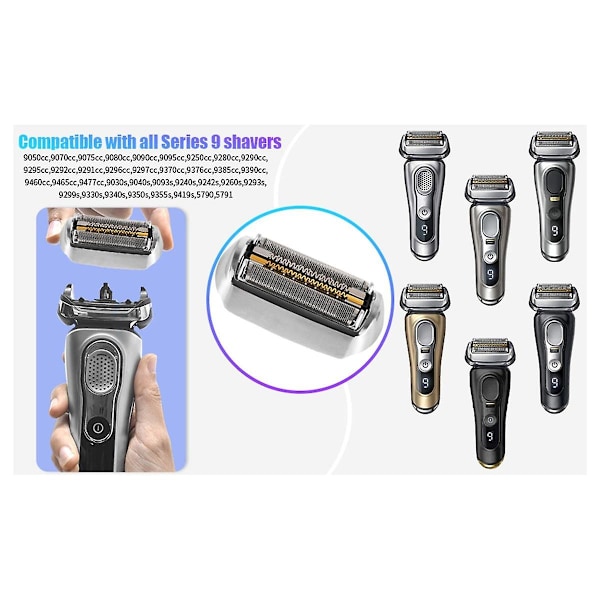 92S Erstatningshode for barberhode for 9-serien folie barberhode 9040s, 9080cc, 9093s, 9095cc, 9240s, 9242s, 92
