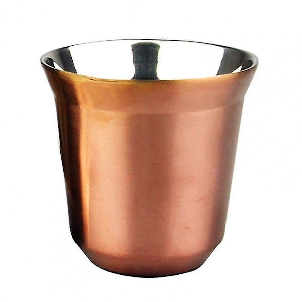 80ml Dubbelväggig Espresso Kopp i Rostfritt Stål Isolering Nespresso Pixie Kaffekopp Kapselform Söt Termokopp Kaffemuggar