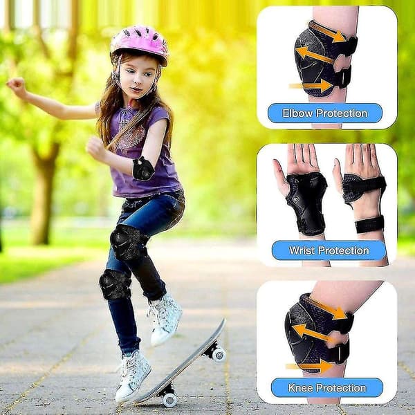 Kneepads for Barn - 6 i 1 Kneepadssett for Barn - Justerbare Albuepads