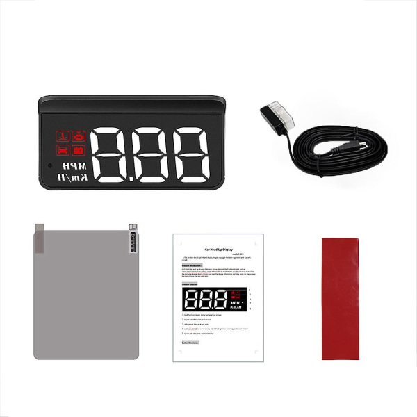 M3 Auto Obd2 Gps Head-up Display Elektronik Hud Projektor Digital Hastighetsmätare