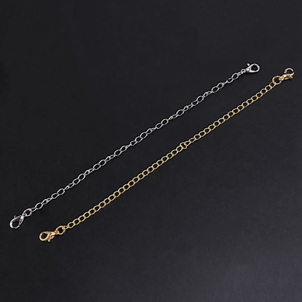 12 st kedjeförlängare, 6 storlekar rostfritt stål armband förlängning halsband förlängare för DIY smycken