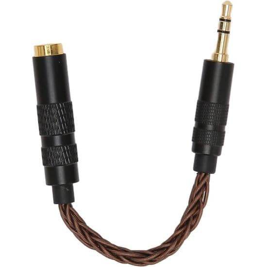 Premium 4,4 mm hunn til 3,5 mm hann stereoadapter, gullbelagte kontakter, PZCC bronse