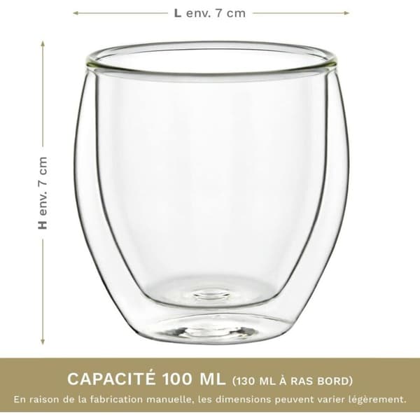 Dubbelväggiga espressoglas. 6-pack 100 ml. mokakoppar. termoglas med svävande effekt