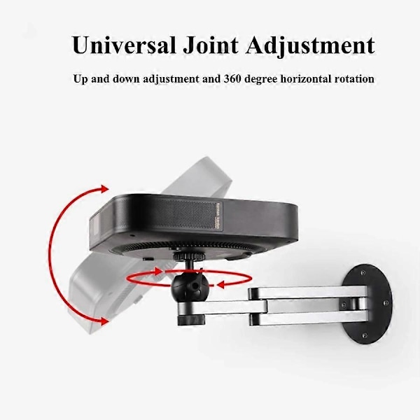 Projektor Väggfäste Stativ Aluminiumlegering Fäste för Universella 1/4 tums Skruvhålsartiklar XGIMI 10Kg Lastkapacitet