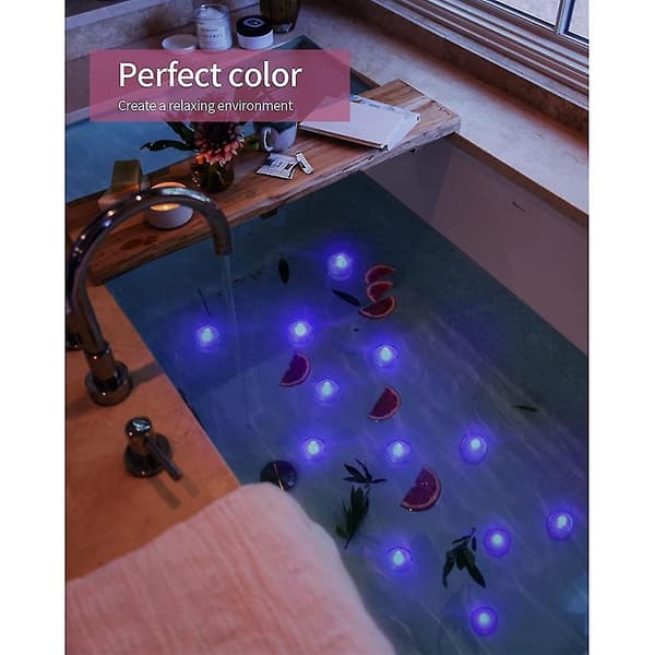 12 st Undervattens LED-ljus, lila Värmeljus, batteridriven