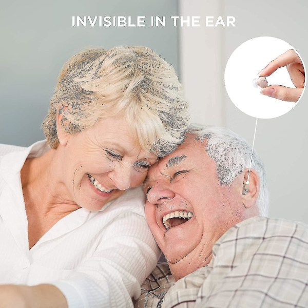 Hörapparater för seniorer - In-ear-förstärkare för vuxna - Hörapparater med justerbar volym och ljudkompensationsinställningar - Lätt, diskret A
