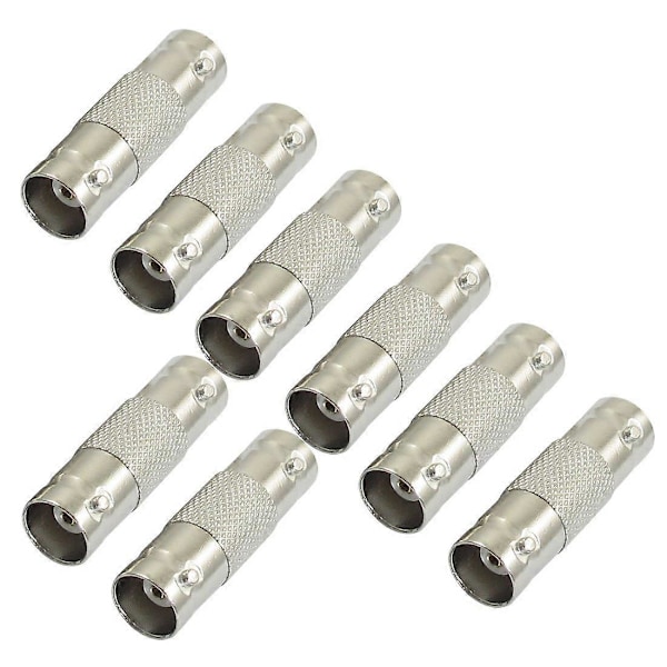8 st Silverfärgad BNC Hona till Hona F/F Kontakt Adapter