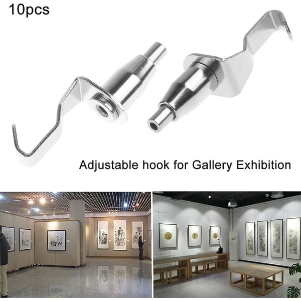 10 stk. Metal Art Gallery Justerbare Display Billede Hængende Krog