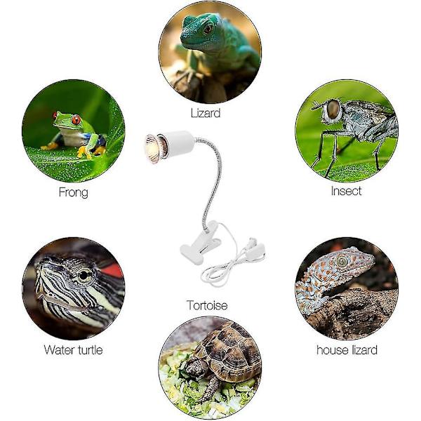 Varmelampe, Skildpaddevarmepære Varmeemitterende Lampe, 3 Uva Uvb Pærer 25w, 50w Og 75w, Og Vandtank Temperaturtester