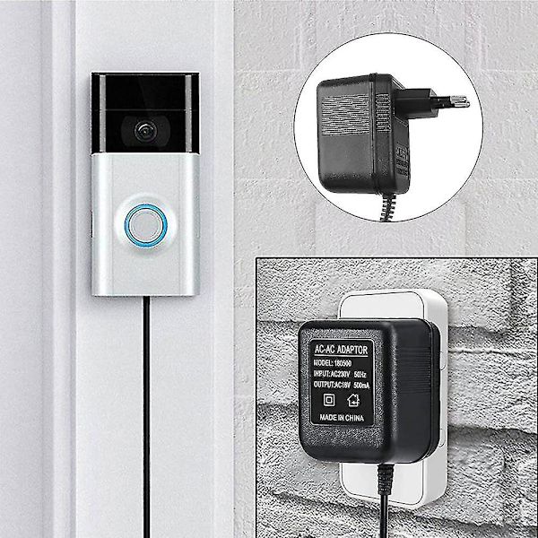 18v 500ma Strømforsyningsbatteri til Ring Dørklokke Udendørs EU-stik