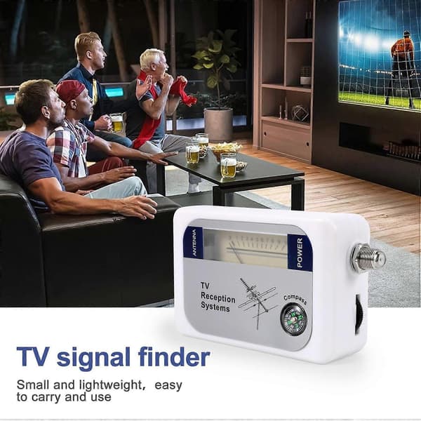 DVB-T Finder Digital Antenne Terrestrisk TV Antenne Signalstyrkemåler Hvit