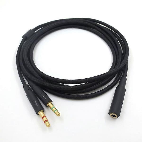 3,5 mm Universell 2-i-1 Gaming Headset Ljud- Förlängningskabel för Cloud II/Alpha-/Cloud Flight/Core Hea