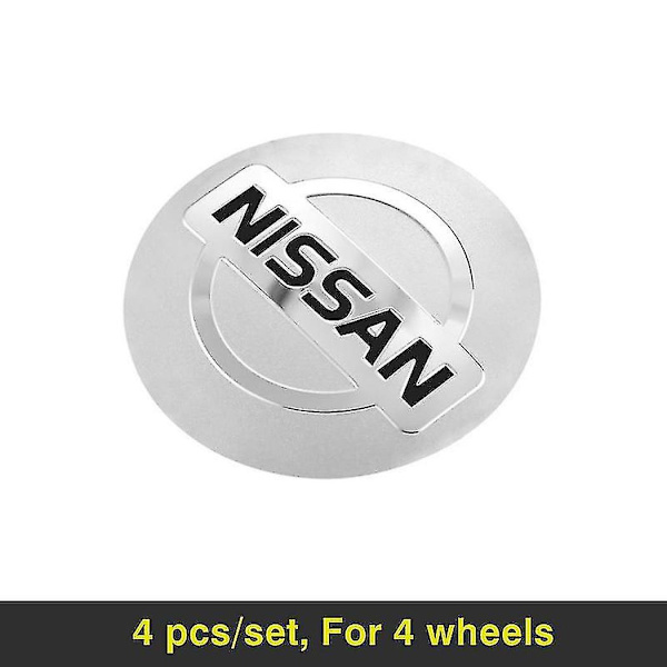 4 st Bilsymbol Fälgnavkapsel i Metall Emblem Dekaler För Nissan Qashqai Juke Pulsar Sentra Altima Patrol Micra Rogue Almera Versa,d För Nissan