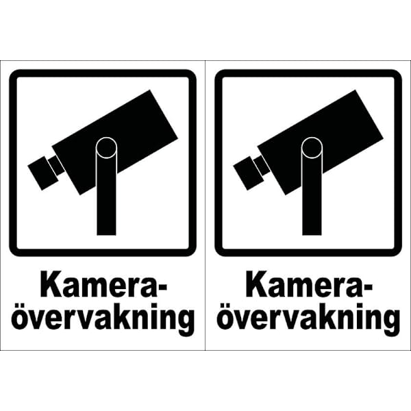 2-pack - Kameraövervakning - Skylt (A5)