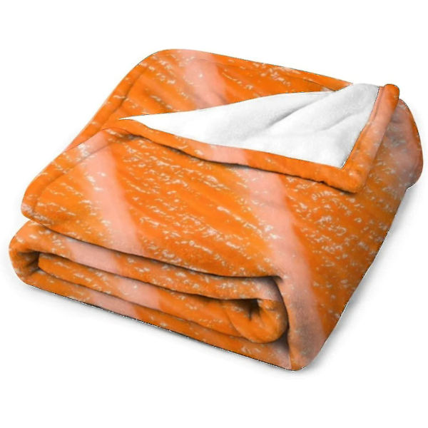 3D Sjove Realistiske Mad Laks Sushi Flannel Fleece Kasttæpper 100cm*70cm Bløde Hyggelige Fluffy Vinter Efterårstæppe Hyggelig Blød Fuzzy Plush Hjem Decor Fo