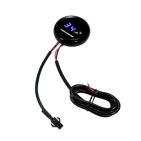 12V Digital Termometer för Motorcykel, Ultratunn Rund Vattentemperaturmätare med Blå LED-Display, Universell