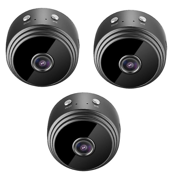 3pack minikameror Wifi, kameror utan fil med flux ljud och video direkt, HD 1080p Hem