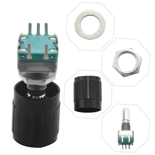(7 Pin 20MM) 10 stk. 360 graders EC11 roterende encoder-kodebryter digitalt potensiometer med hetter