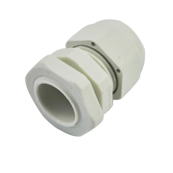 10 stk. Hvite Vanntette Kabelnipler i Plast M20 x 1.5
