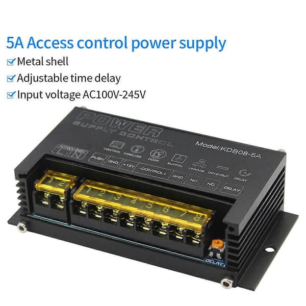 12V Relä Strömbrytare Strömförsörjning för Elektroniskt Passerkontrollsystem PUSH COM GND 5A 100-245V Spänning