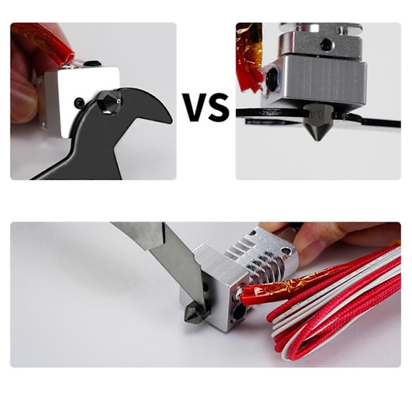2 stk. 0,4 mm hærdet stål MK8 ekstruderdyser til 3D-printer CR-10 / Ender 3/5, Ender 3/V2 E