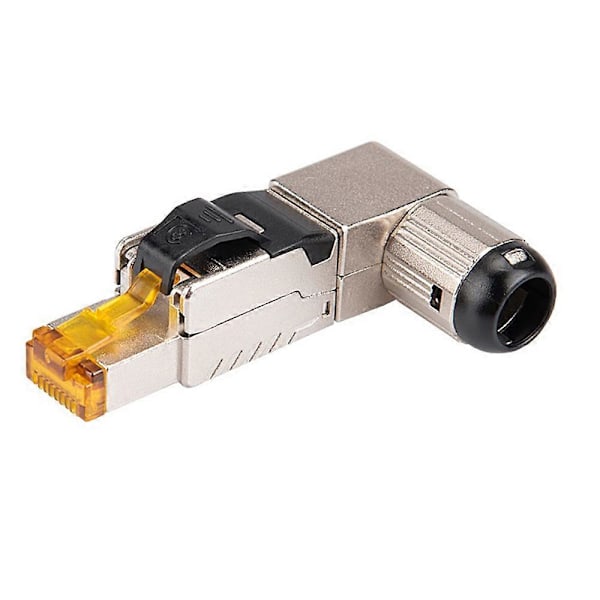 RJ45 Fullskjermet Sink-legering Feltplugg 90 Graders Vinklet CAT8 STP Felttermineringskontakt Verktøy