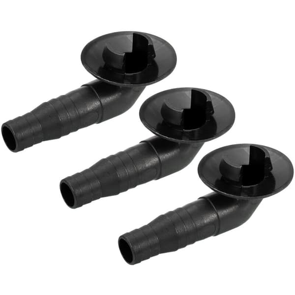 AIMOONSA Aircondition Afløbsslange Stik 19mm Rør Albue Fitting Udskiftningsdel Tilbehør til Mini-Split Vindues AC. Sort Pakke med 3