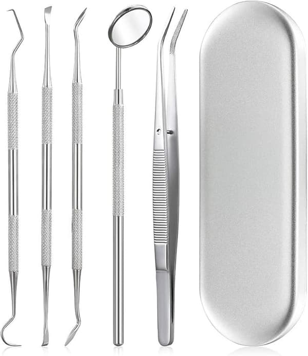 Munhygienkit - 5 delar rostfritt stål Silver