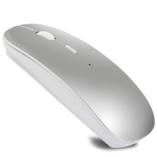 Trådlös Bluetooth-mus för Surface Go Pro X Laddningsbar tyst mus för Surface Pro (silver)