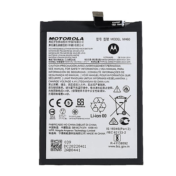 Motorola Moto G10 Power -puhelimen 3.8V 5640mAh Li-ion Polymeeriakku - Vaihto-osa (Koodinimi: MH60)