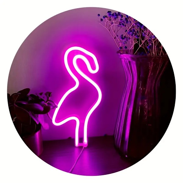 1 st Flamingo Neonljusskylt, Storlek 11,4x5,5in Ca (29x14cm) För Väggdekoration, USB Eller Batteridriven, Rosa