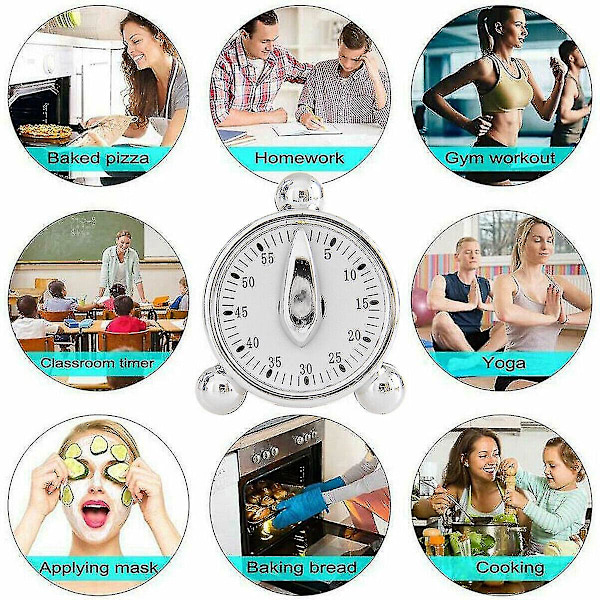 60 minuters mekanisk timer kök bakning matlagning påminnelse högljudda alarmklockor