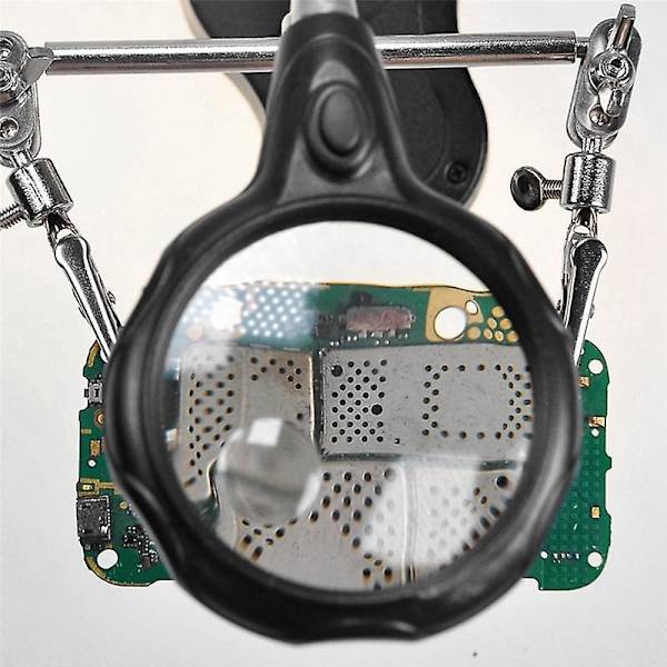 Lödkolv Bordshållare med Svetsförstoringsglas Digital Utrustningsunderhåll Verktyg Bord med LED-lampa