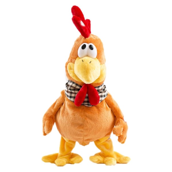 15 tums musikalisk Squawking Chicken Toy Sjunga Viftande Tupp Elektronisk interaktiv plyschleksak Elektrisk gosedjurleksak
