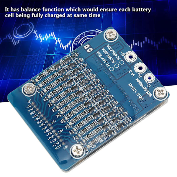 13S 48V 20A Cell 18650 Batteriskydd BMS PCB-kort, Li-battericellbalansbrädemodul