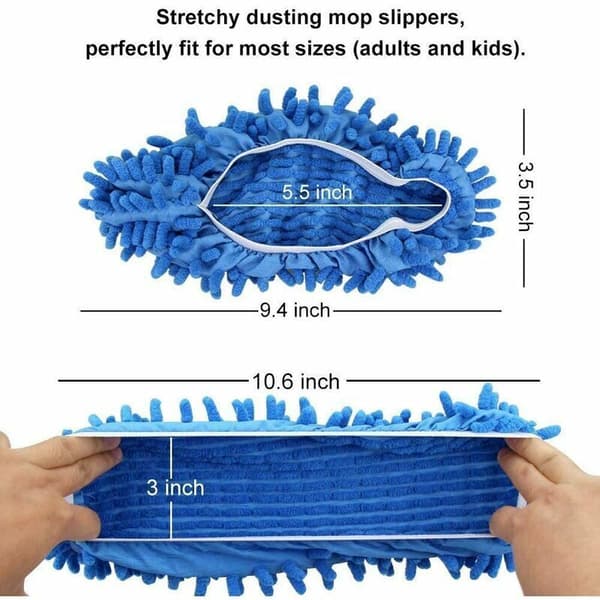 Mikrofiber Hjemmesko, 5 Par Bløde, Vaskbare, Genanvendelige Mikrofiber Rengøringshjemmesko til Støvsugning af Gulve - Fei Yu
