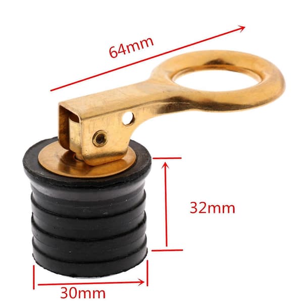 30mm Messing Gummi Marine Båt Dreneringsplugg Tilbehør