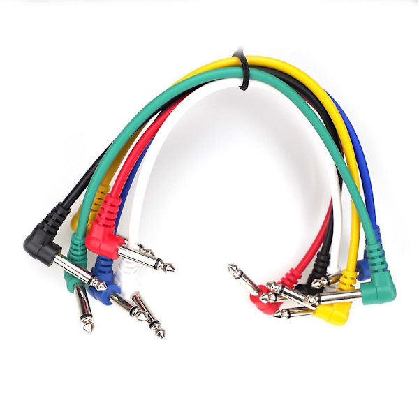 6 färger elektrisk gitarr effekt patch kabel tråd ljudanslutningskabel