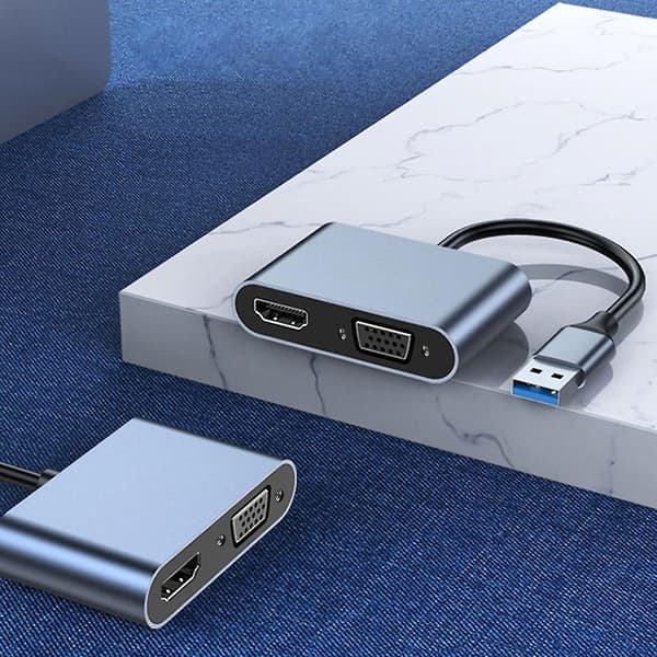 USB till HDMI-adapter USB 3.0 till HDMI VGA 1080P Videografikkabelomvandlare