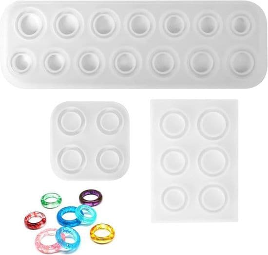 3-delt ring smykkeform, silikone ringform, harpiks ringform, ur smykkeforme