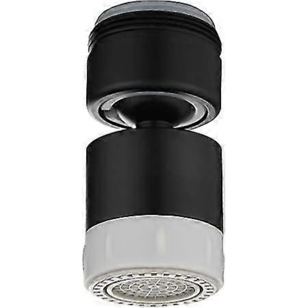Zk-m24 Han-Gevinde Filter Bruser To Vandstrømninger 360 Graders Drejeligt Hoved Silikonhoved Vandhane Bruser Sort NC