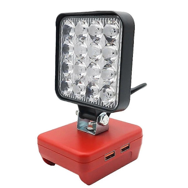 16 LED Arbetslampa Spotlights Utomhus Arbete Fiske Handhållen Nödlampa för Milwaukee 18V Li